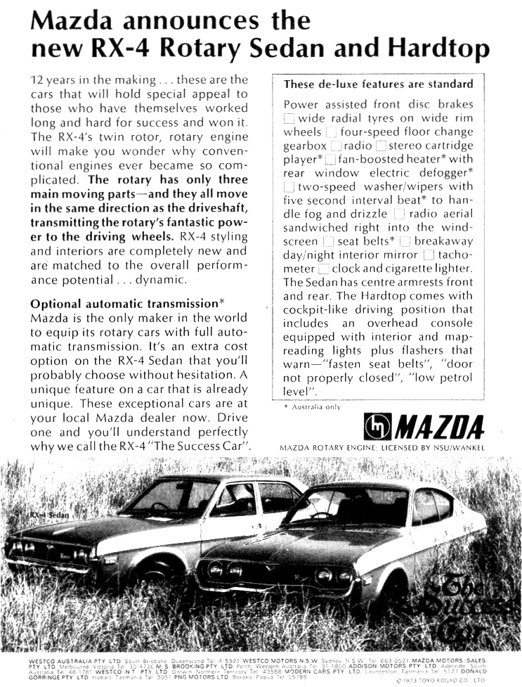 1973 Mazda RX4 Sedan and Hardtop
